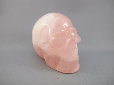 Double-STAR Rose Quartz Crystal Skull